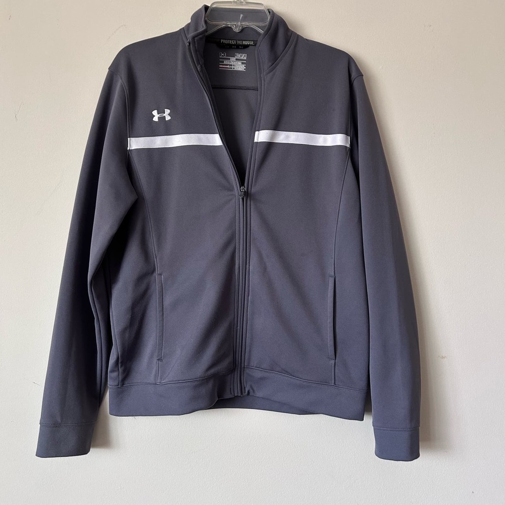 Under Armour Jacket Women’s Medium Gray Full Zip All Season Gear Polyester